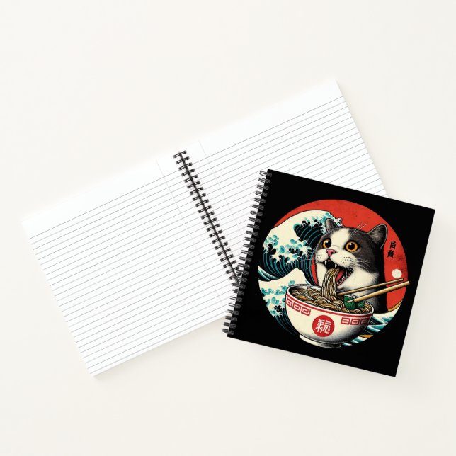 Cuaderno Cat Ramen Japanese Art Vintage Style (Interior)