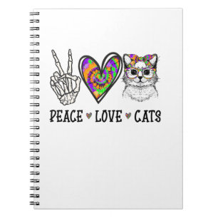 Cuaderno Cat Rescue Tie Dye Peace Cats Halloween Cat L