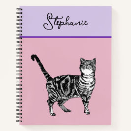 Cuaderno Cat Tabby Pastel Cats Womens Rose Pink Pets