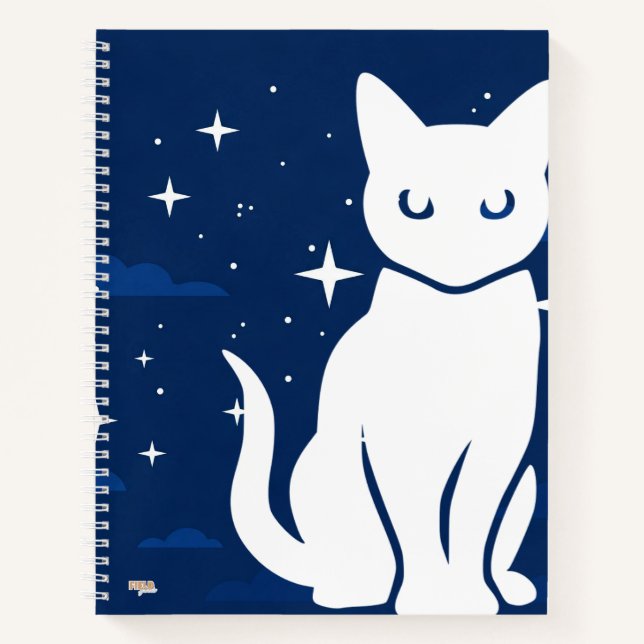 Cuaderno Cat White in the Night (Anverso)