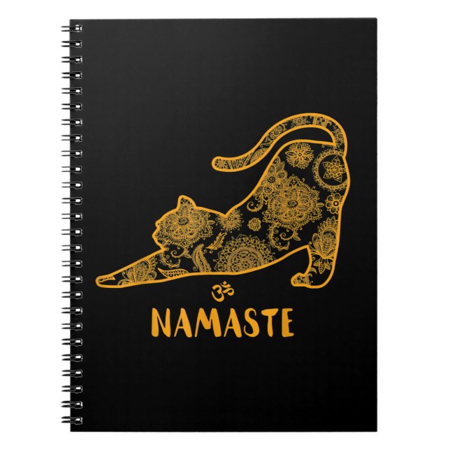 Cuaderno Cat Yoga Namaste OM - Graciosa Camiseta de regalo  (Frente)