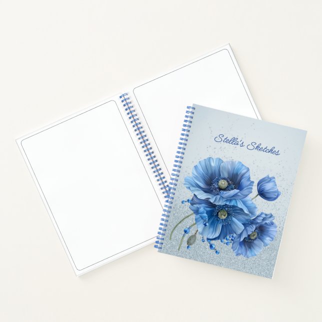 Cuaderno Catálogo de dibujos animados azul Purpurina azul (Interior)