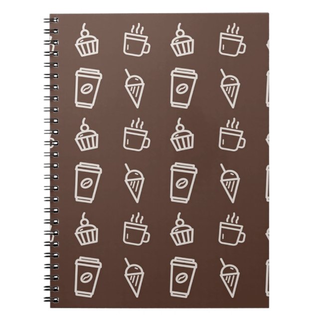 Cuaderno Catálogo de pasteles de café y Ilustraciones de he (Frente)
