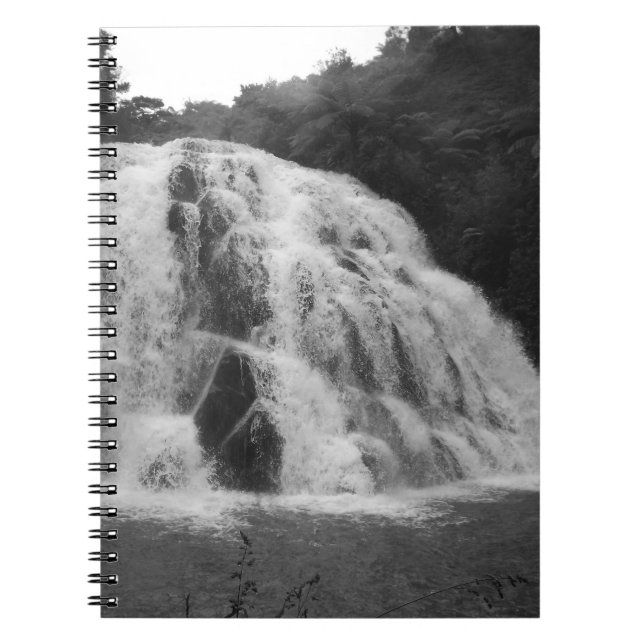 Cuaderno Cataratas Owharoa blancas y negras (Frente)