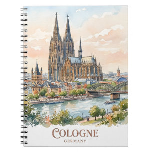 Cuaderno Catedral de Colonia Alemania Acuarela Panorama urb