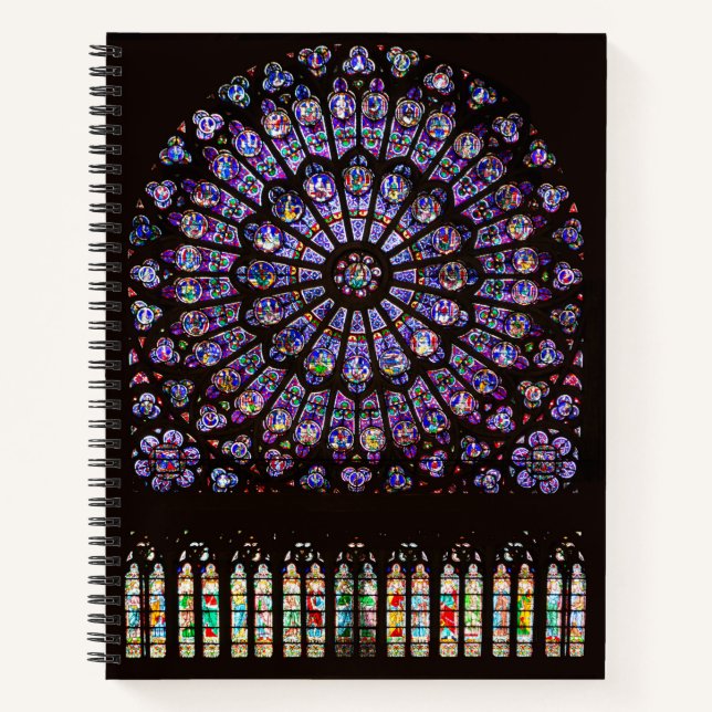 Cuaderno Catedral de Notre Dame Ventana Rosa de París (Anverso)