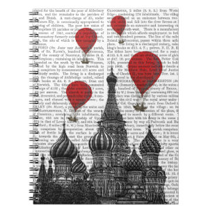 Cuaderno Catedral de San Basil y globos rojos de aire calie