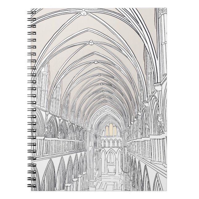 Cuaderno Catedral del Interior de Salisbury | Dibujo de lín (Frente)