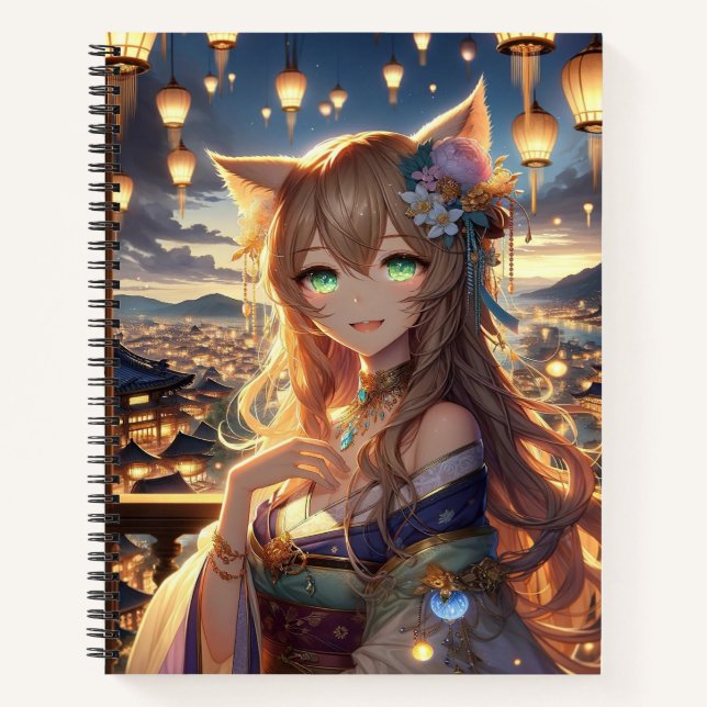 Cuaderno Catgirl del Festival de la Linterna encantada (Anverso)