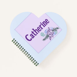 Cuaderno Catherine Aqua Rosa Heart Notebook