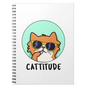 Cuaderno Cattitude divertida actitud gato juego de palabras