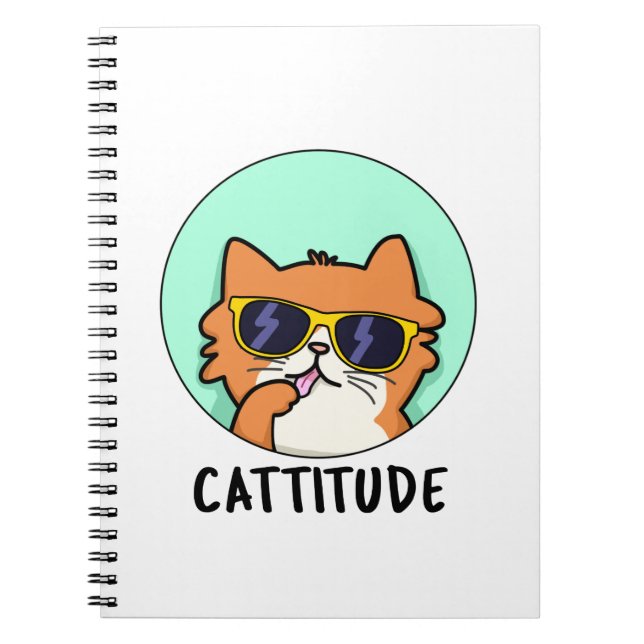 Cuaderno Cattitude divertida broma de gato con actitud (Frente)