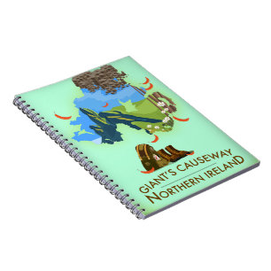 Cuaderno Cauce de los Gigantes Cartel de viaje mapa Irlanda