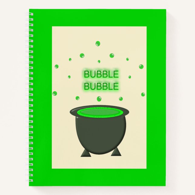 Cuaderno Cauldron y Bubbling Green Brew Halloween (Anverso)