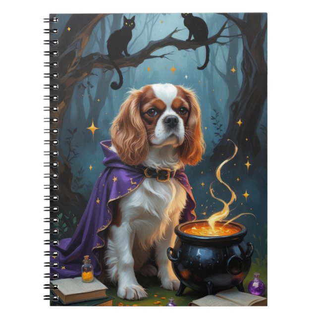 Cuaderno Cavalier King Charles Spaniel Caprichoso Halloween (Frente)