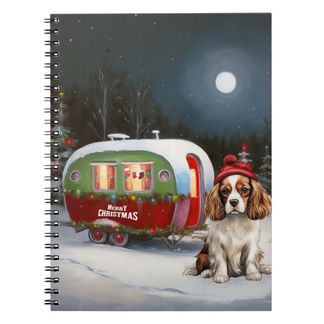 Cuaderno Cavalier King Charles Spaniel Caravana Navidad  (Frente)