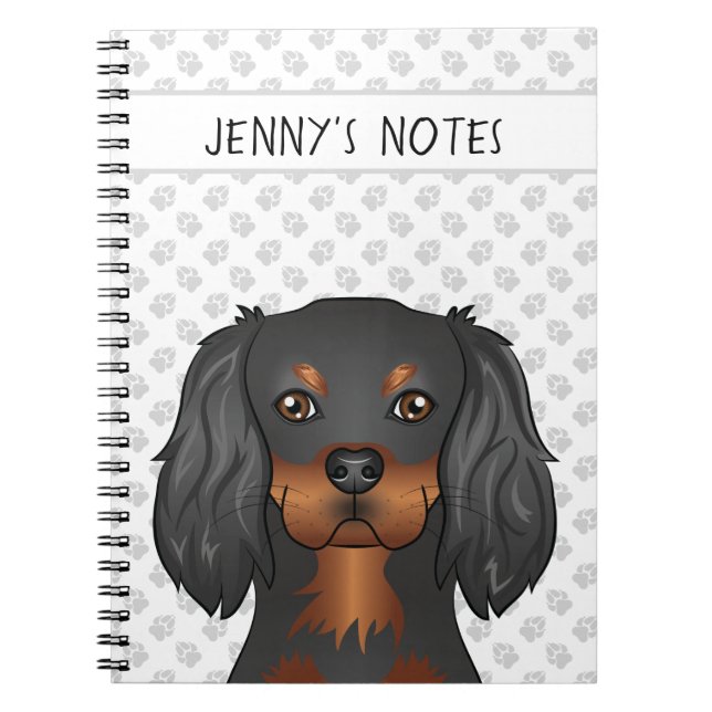 Cuaderno Cavalier King Charles Spaniel de color Black & Tan (Frente)