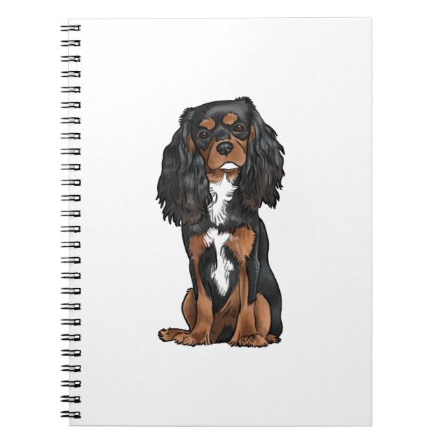 Cuaderno Cavalier King Charles Spaniel - Negro y Tan (Frente)