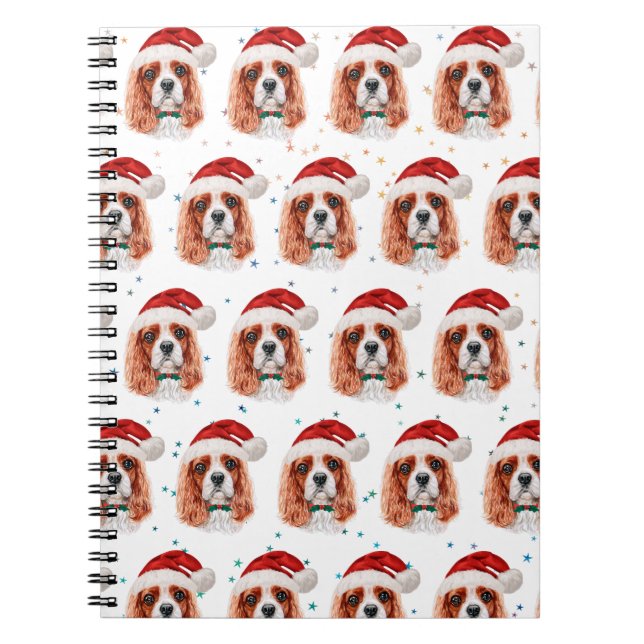 Cuaderno Cavalier King Charles Spaniel Raza de Perro Navida (Frente)