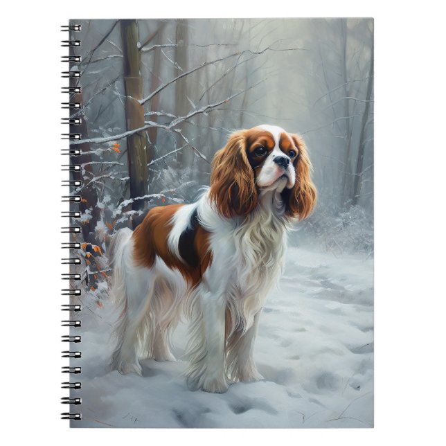 Cuaderno Cavalier King Deja que nieve Navidad Cepillada (Frente)