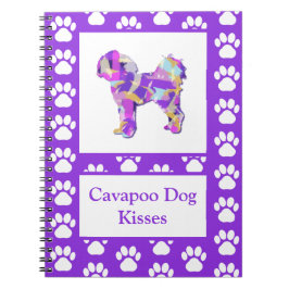 Cuaderno Cavapoo besa a un perro dulce silueta PPY&B