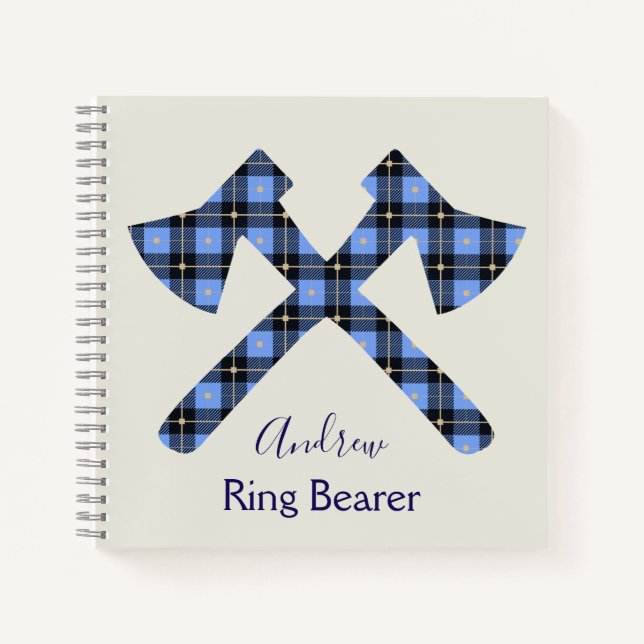 Cuaderno Caxo azul y gris del oso del anillo asombroso (Anverso)
