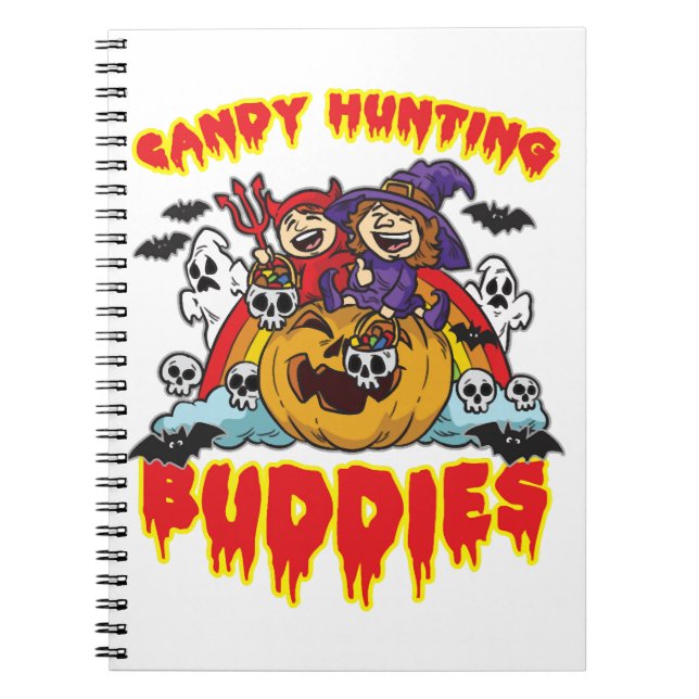 Cuaderno Caza de dulces Buda Costume gemelo Halloween (Frente)
