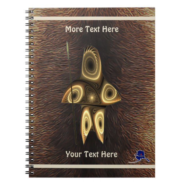 Cuaderno Caza Inuit Fractal Sobre La Piel Caribou (Frente)