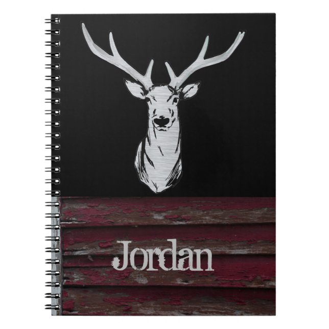 Cuaderno Caza Rustica de Venados Cazadores Nombra Antlers (Frente)