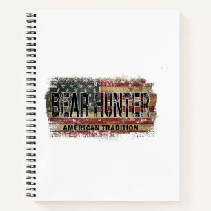 Cuaderno Cazador de osos de bandera estadounidense