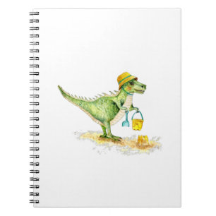 Cuaderno Cebolla Dinosauria T-Rex en la playa