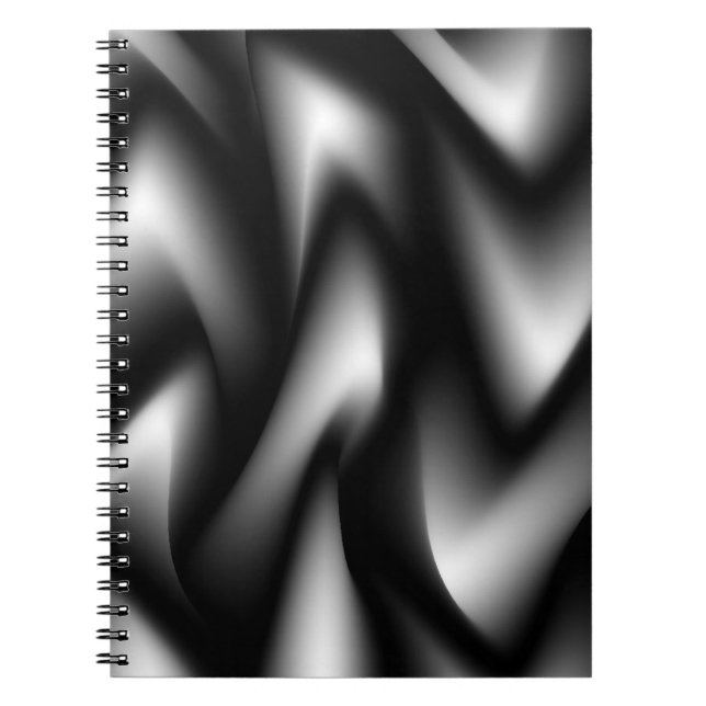 Cuaderno Cebra abstracta funky en blanco y negro (Frente)