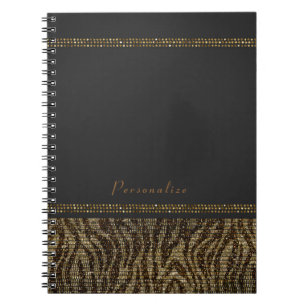 Cuaderno Cebra Brillante Lentejuelas Glam Chic Moderno Bril