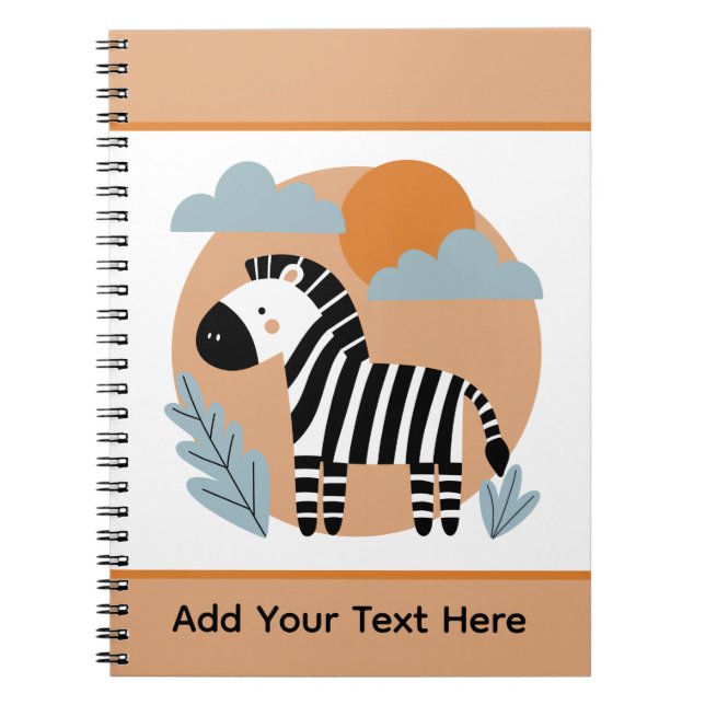 Cuaderno Cebra caprichosa influenciada en escandinavo (Frente)