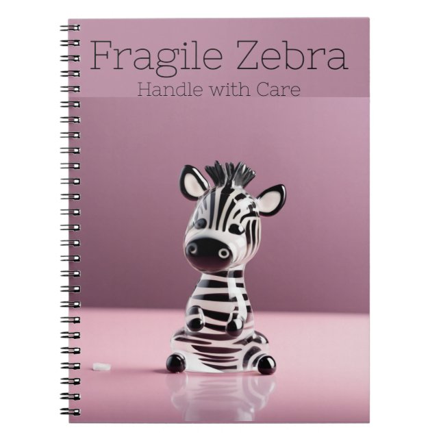 Cuaderno Cebra frágil: Manejar con cuidado (Frente)