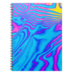 Cuaderno Cebra Psicodélica a rayas: Backgr Neon Fluorescent