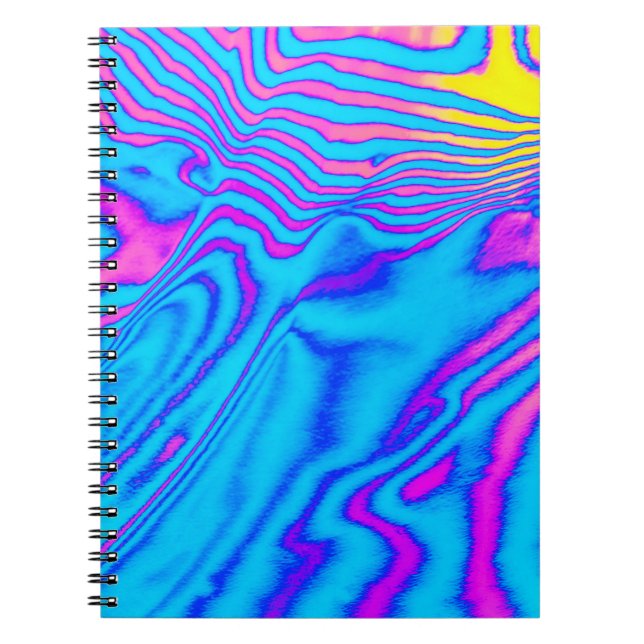 Cuaderno Cebra Psicodélica a rayas: Backgr Neon Fluorescent (Frente)
