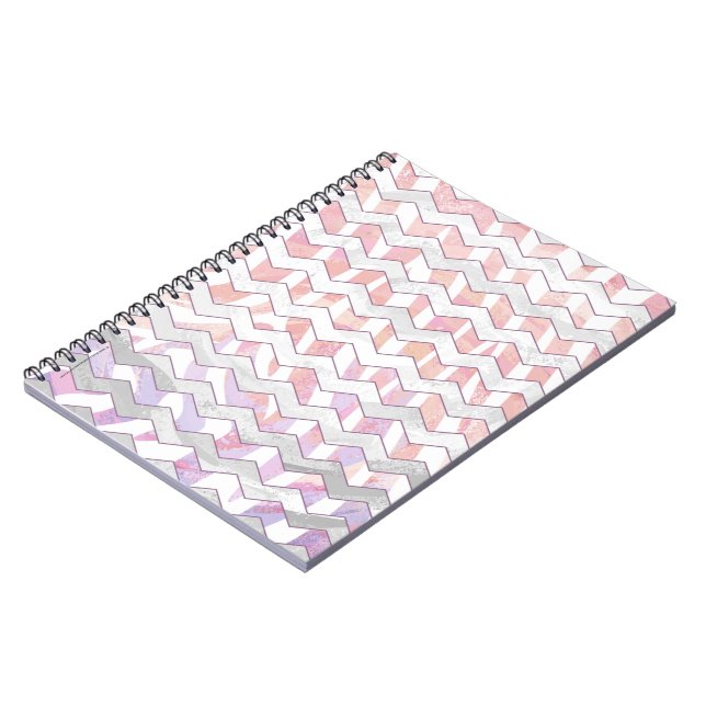 Cuaderno Cebra Rosa y Chevron Blanco (Lado Izquierdo)