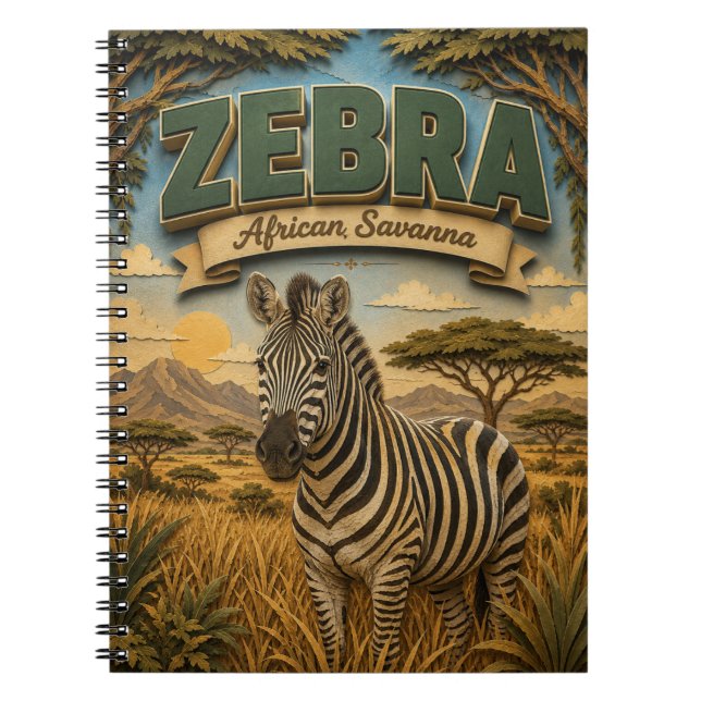 Cuaderno Cebra Sabana Africana POPCUT (Frente)