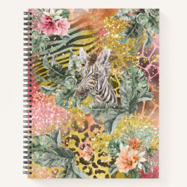 Cuaderno Cebra tropical en la impresión de animales