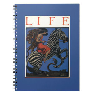Cuaderno Cebra Vintage con Mujer Montada Art Nouveau