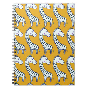 Cuaderno Cebras personalizados: patrón de fondo amarillo.