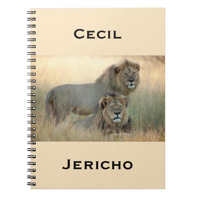 Cuaderno Cecil y Jericho Hermanos Leones de África (Frente)