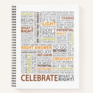 Cuaderno Celebra lo que es correcto 8.5x11 portátil - en l