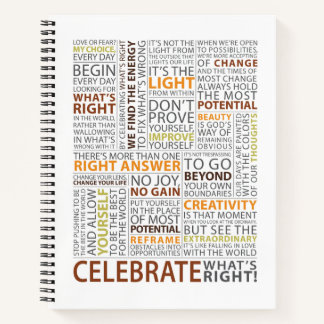 Cuaderno Celebra lo que es correcto 8.5x11 portátil - en lí