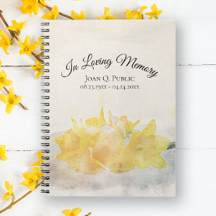 Cuaderno Celebración de funeral de vida en Daffodils amaril