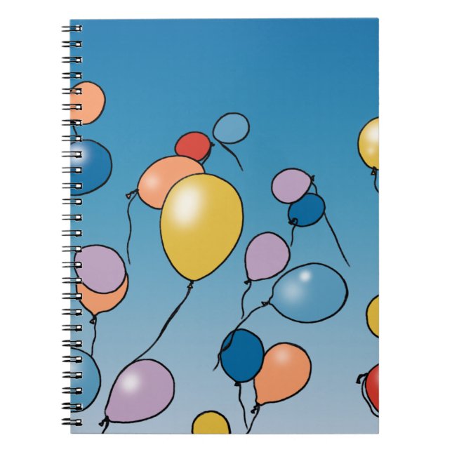 Cuaderno Celebración de globos de cumpleaños feliz (Frente)