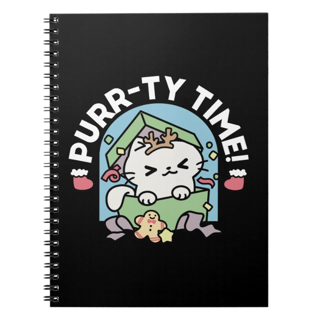 Cuaderno Celebración de los navidades con un gato moro (Frente)