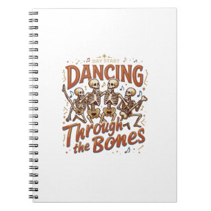 Cuaderno Celebración de Música de esqueletos de Halloween d
