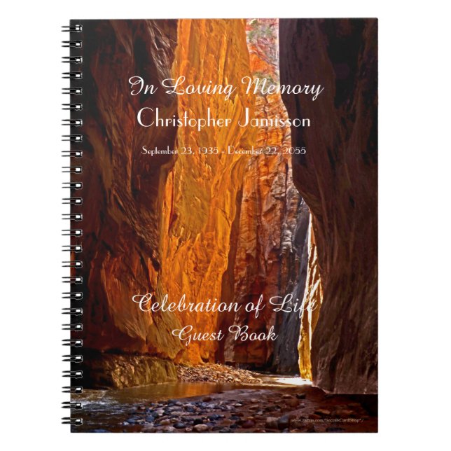 Cuaderno Celebración del Cañón Zion Narrows, libro invitado (Frente)